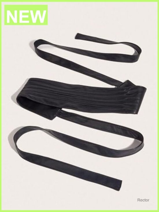 Women\'s Faux Leather Knotted Obi Belt Wide Waistband main image 4